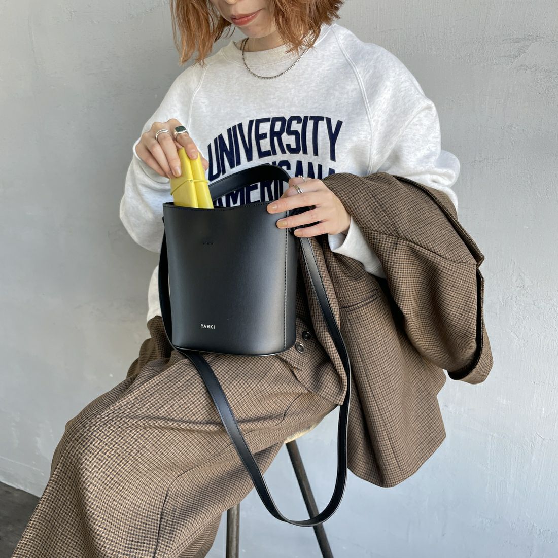 YAHKI [ヤーキ] フェイクレザークロスボディバッグ [YH-770] BLACK