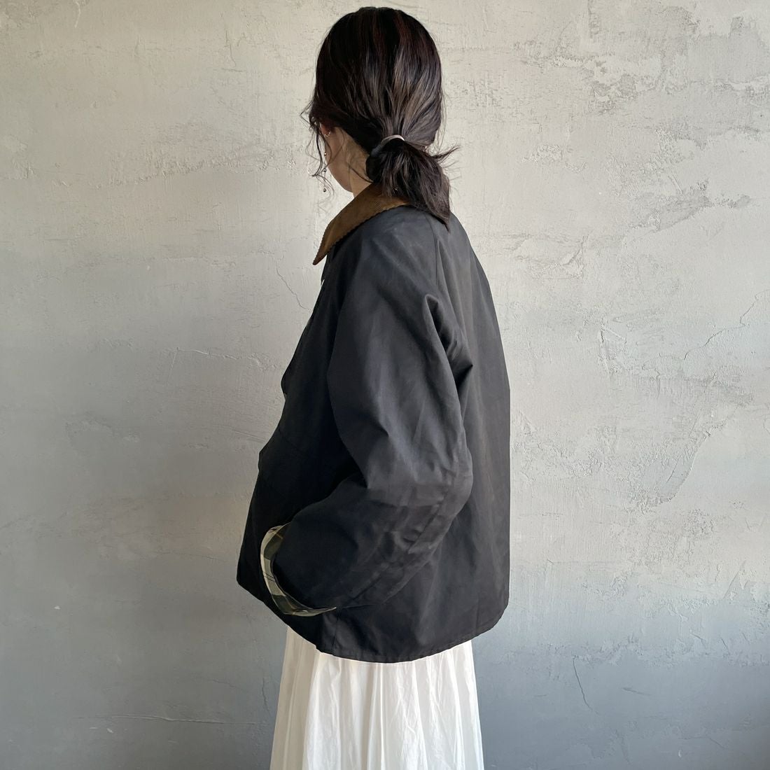 Barbour [バブアー] 別注 BORROWDALE ボロウデイルジャケット [261MCAS237-JF] BLACK &&モデル身長：160cm 着用サイズ：36&&