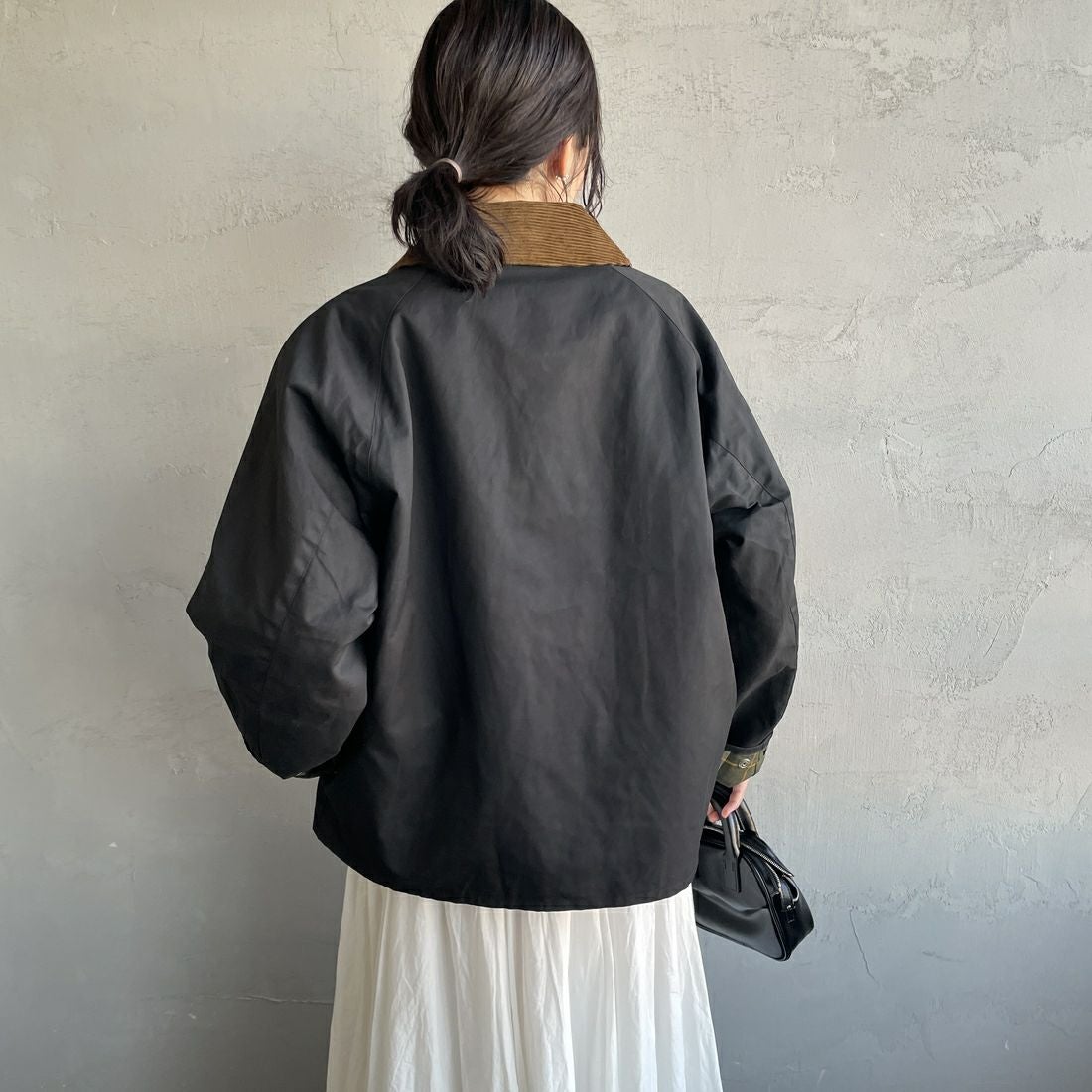 Barbour [バブアー] 別注 BORROWDALE ボロウデイルジャケット [261MCAS237-JF] BLACK &&モデル身長：160cm 着用サイズ：36&&