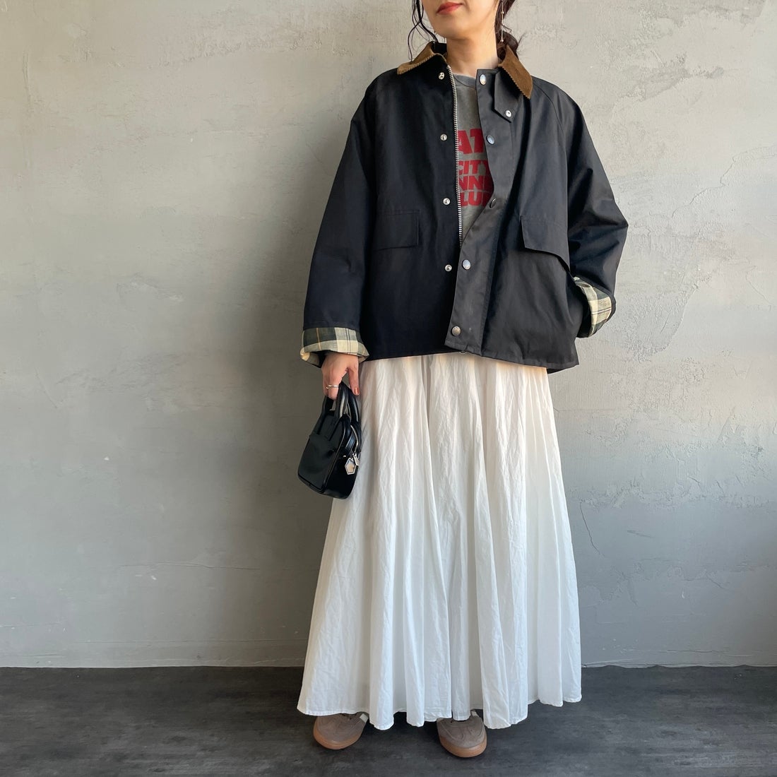 Barbour [バブアー] 別注 BORROWDALE ボロウデイルジャケット [261MCAS237-JF] BLACK &&モデル身長：160cm 着用サイズ：36&&