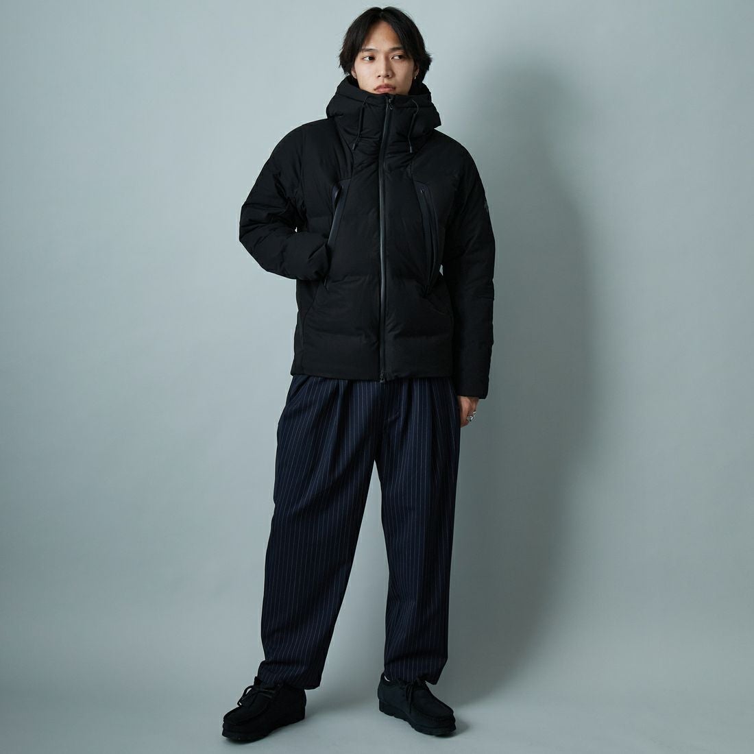 DESCENTE ALLTERRAIN [デサントオルテライン] 水沢ダウン マウンテニア [DU5FDJM1M] BK00 &&モデル身長：179cm 着用サイズ：L&&