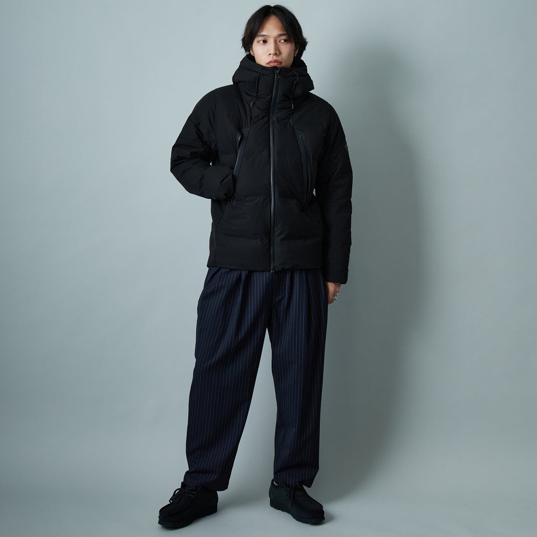 DESCENTE ALLTERRAIN [デサントオルテライン] 水沢ダウン マウンテニア [DU5FDJM1M] BK00 &&モデル身長：179cm 着用サイズ：L&&