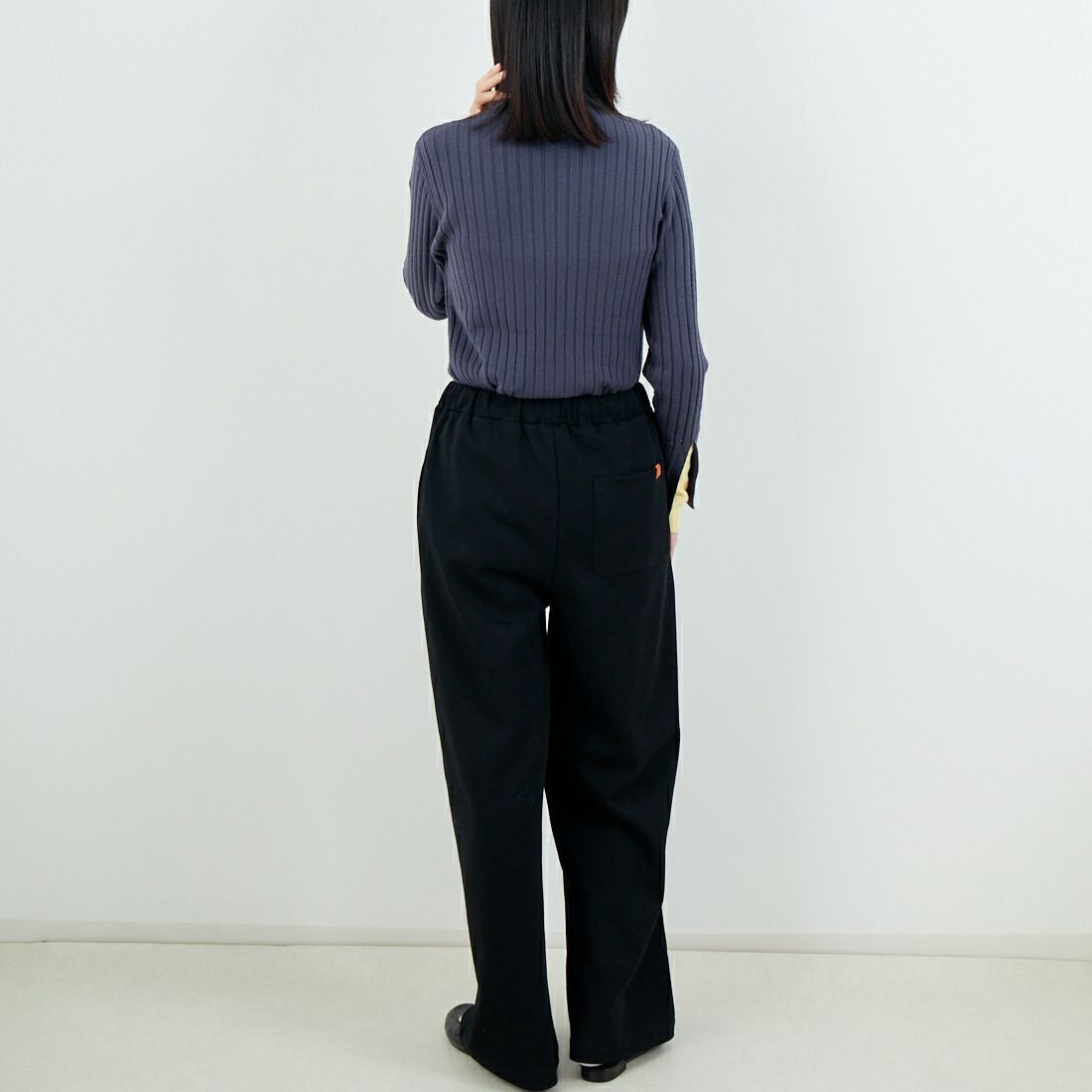 Jf Ready Made [ジェイエフレディメイド] 配色リブニット [929-14110] 08A ﾁｬｺｰﾙ &&モデル身長：162cm 着用サイズ：F&&