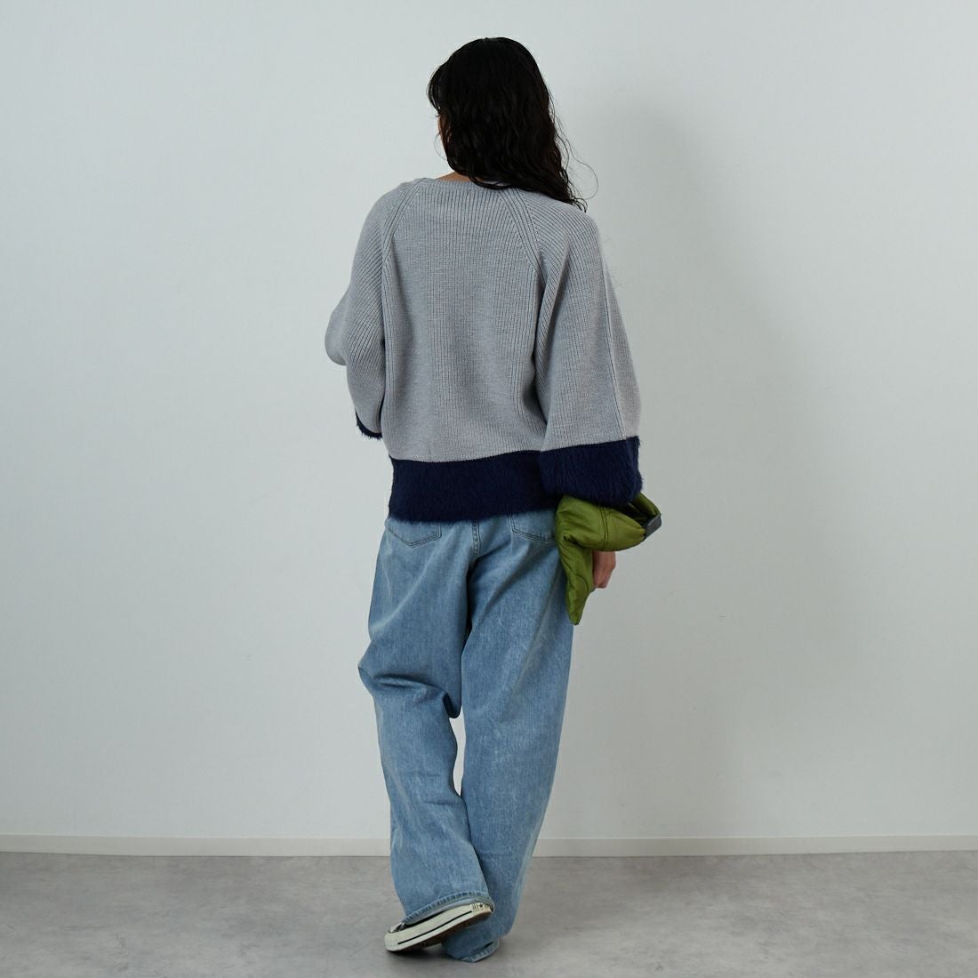 Jf Ready Made [ジェイエフレディメイド] 配色ポイントシャギーニット
