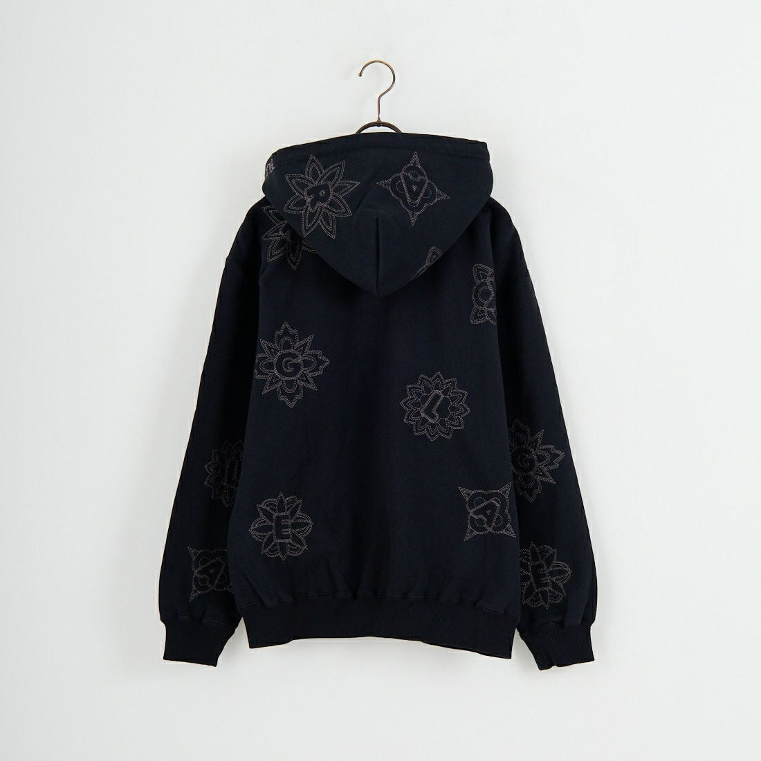 XLARGE [エクストララージ] オールオーバー刺繍ジップアップフーディ [101254012020] BLACK