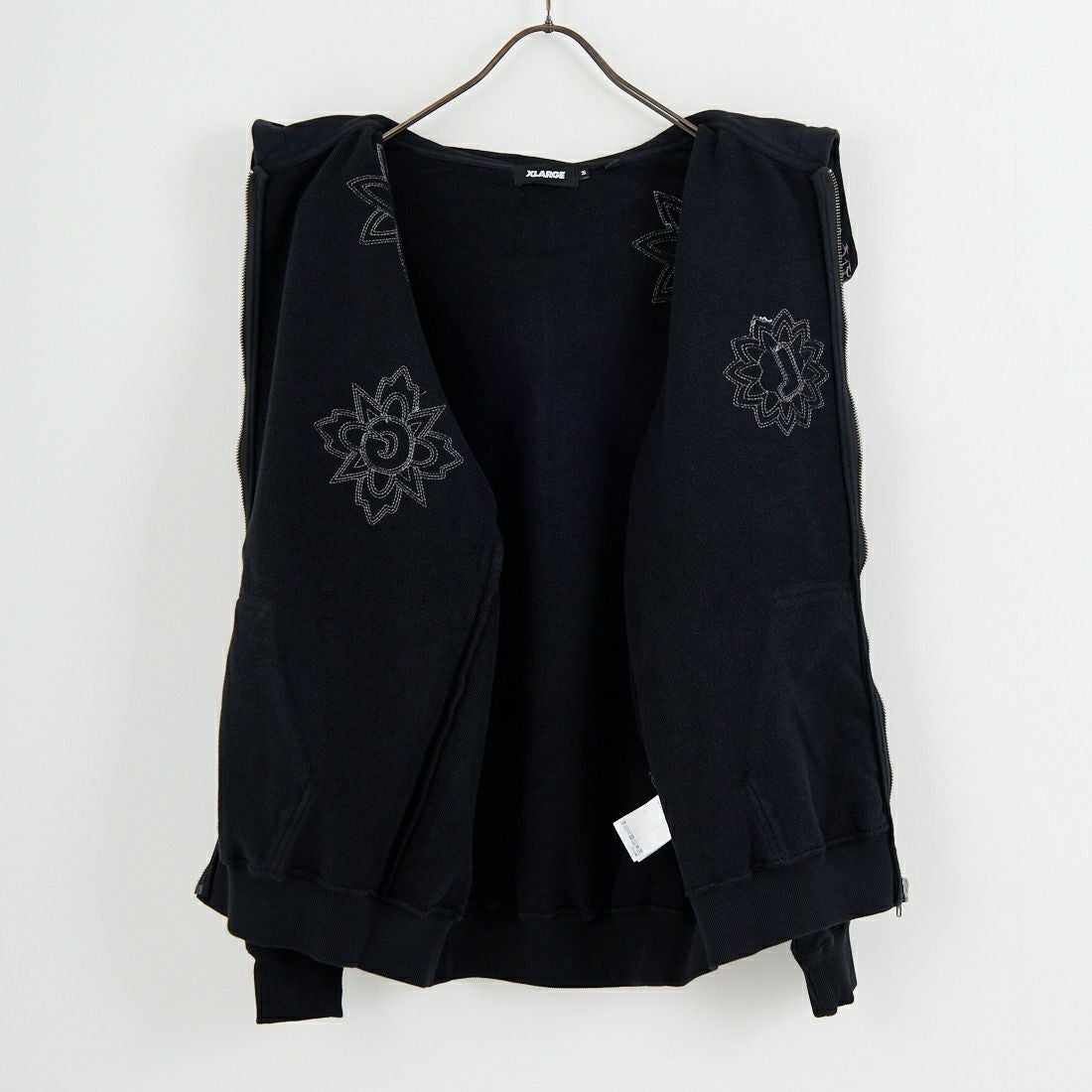 XLARGE [エクストララージ] オールオーバー刺繍ジップアップフーディ [101254012020] BLACK