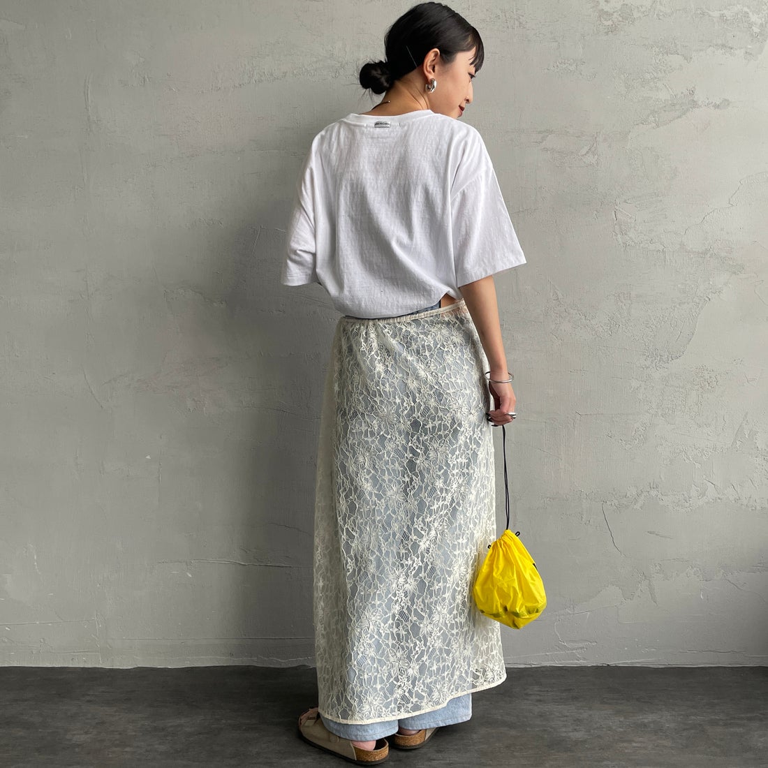 Americana × JEANS FACTORY [アメリカーナ × ジーンズファクトリー] 別注 AMRCN ロゴプリントTシャツ [BRF-808A-1-JF] ﾎﾜｲﾄ Americana × JEANS FACTORY [アメリカーナ × ジーンズファクトリー] 別注 AMRCN ロゴプリントTシャツ [BRF-808A-1-JF] ｽﾐｸﾛ &&モデル身長：150cm 着用サイズ：ONE SIZE&&