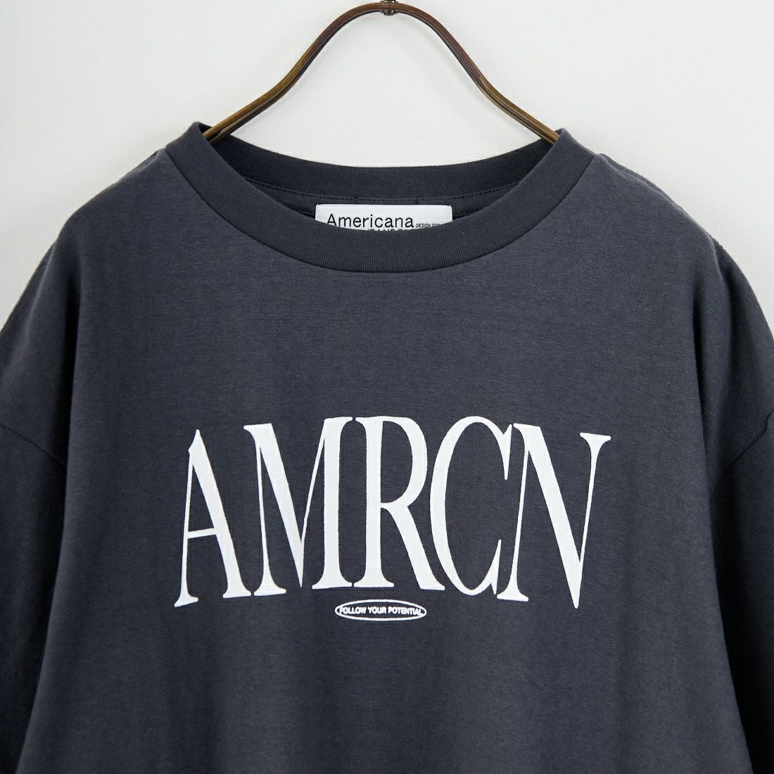 Americana × JEANS FACTORY [アメリカーナ × ジーンズファクトリー] 別注 AMRCN ロゴプリントTシャツ [BRF-808A-1-JF] ｽﾐｸﾛ