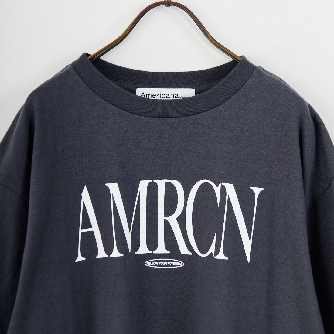Americana × JEANS FACTORY [アメリカーナ × ジーンズファクトリー] 別注 AMRCN ロゴプリントTシャツ [BRF-808A-1-JF] ｽﾐｸﾛ