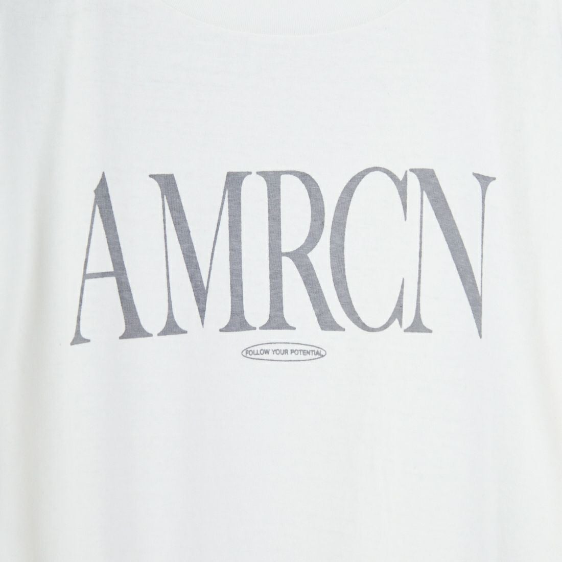 Americana × JEANS FACTORY [アメリカーナ × ジーンズファクトリー] 別注 AMRCN ロゴプリントTシャツ [BRF-808A-1-JF] ﾎﾜｲﾄ