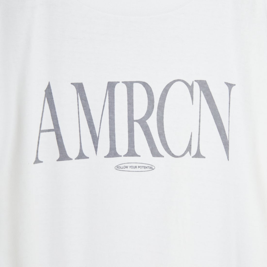 Americana × JEANS FACTORY [アメリカーナ × ジーンズファクトリー] 別注 AMRCN ロゴプリントTシャツ [BRF-808A-1-JF] ﾎﾜｲﾄ