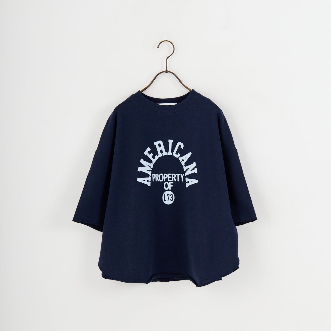 Americana × JEANS FACTORY [アメリカーナ × ジーンズファクトリー] 別注 カレッジプリント カットオフスウェット [ASO-850-1-JF] ﾈｲﾋﾞｰ