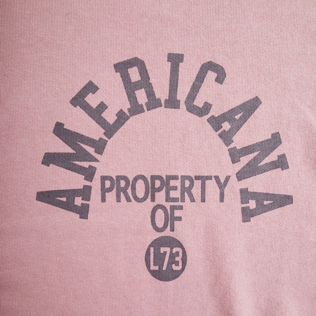 Americana × JEANS FACTORY [アメリカーナ × ジーンズファクトリー] 別注 カレッジプリント カットオフスウェット [ASO-850-1-JF] ﾋﾟﾝｸ