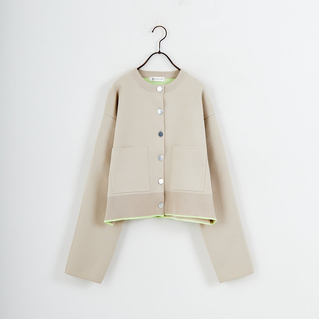 Maison de L'allure [メゾン ドゥ ラリュール] バイカラースポンディッシュニットカーディガン [M25141010] 22 GRG/MNT
