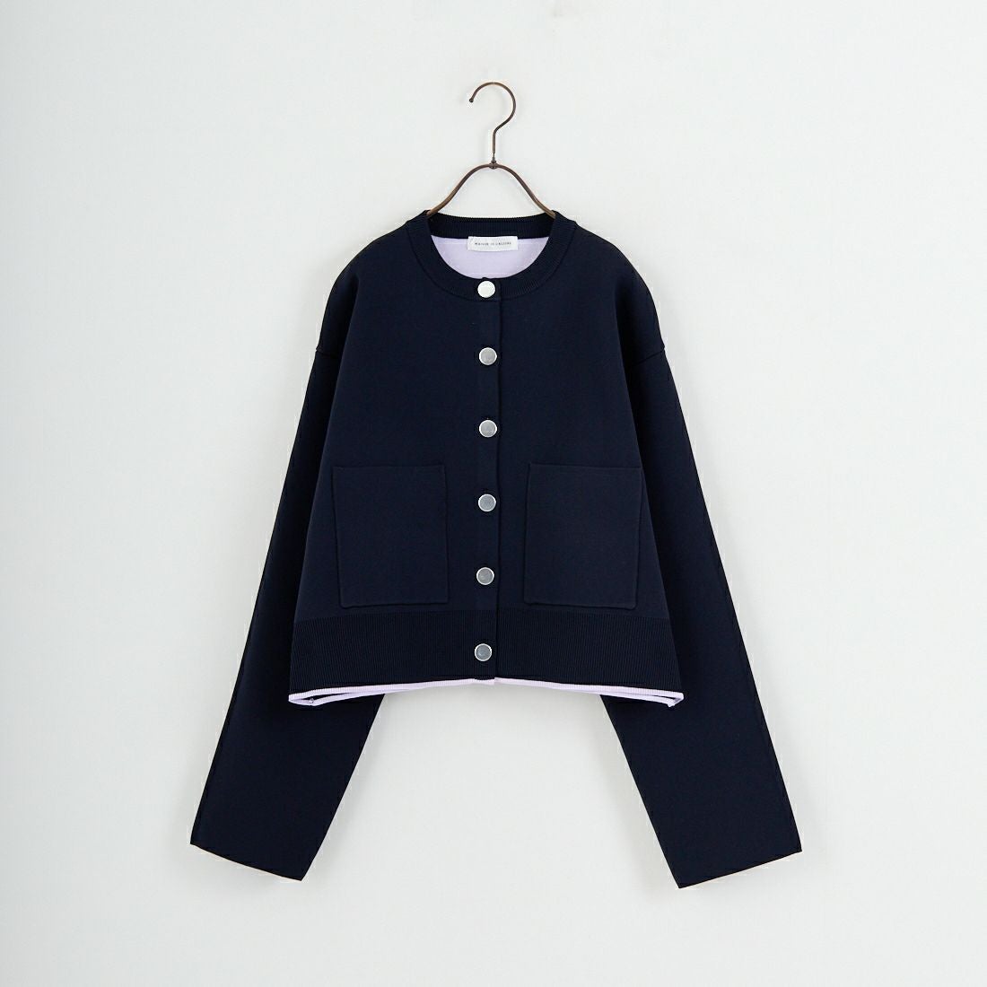 Maison de L'allure [メゾン ドゥ ラリュール] バイカラースポンディッシュニットカーディガン [M25141010] 16 NVY/LVD