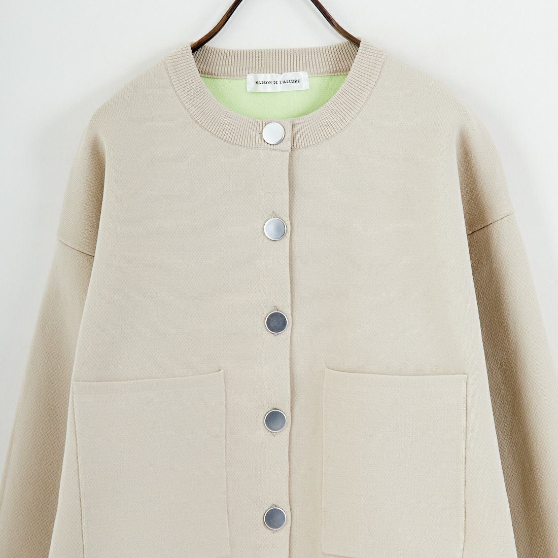 Maison de L'allure [メゾン ドゥ ラリュール] バイカラースポンディッシュニットカーディガン [M25141010] 22 GRG/MNT