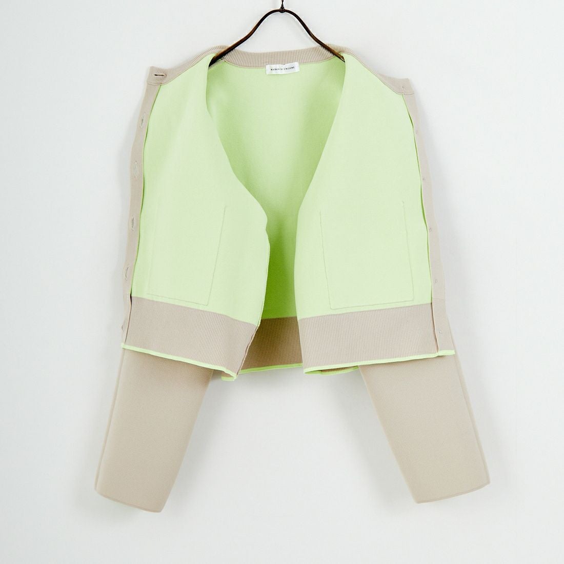 Maison de L'allure [メゾン ドゥ ラリュール] バイカラースポンディッシュニットカーディガン [M25141010] 22 GRG/MNT