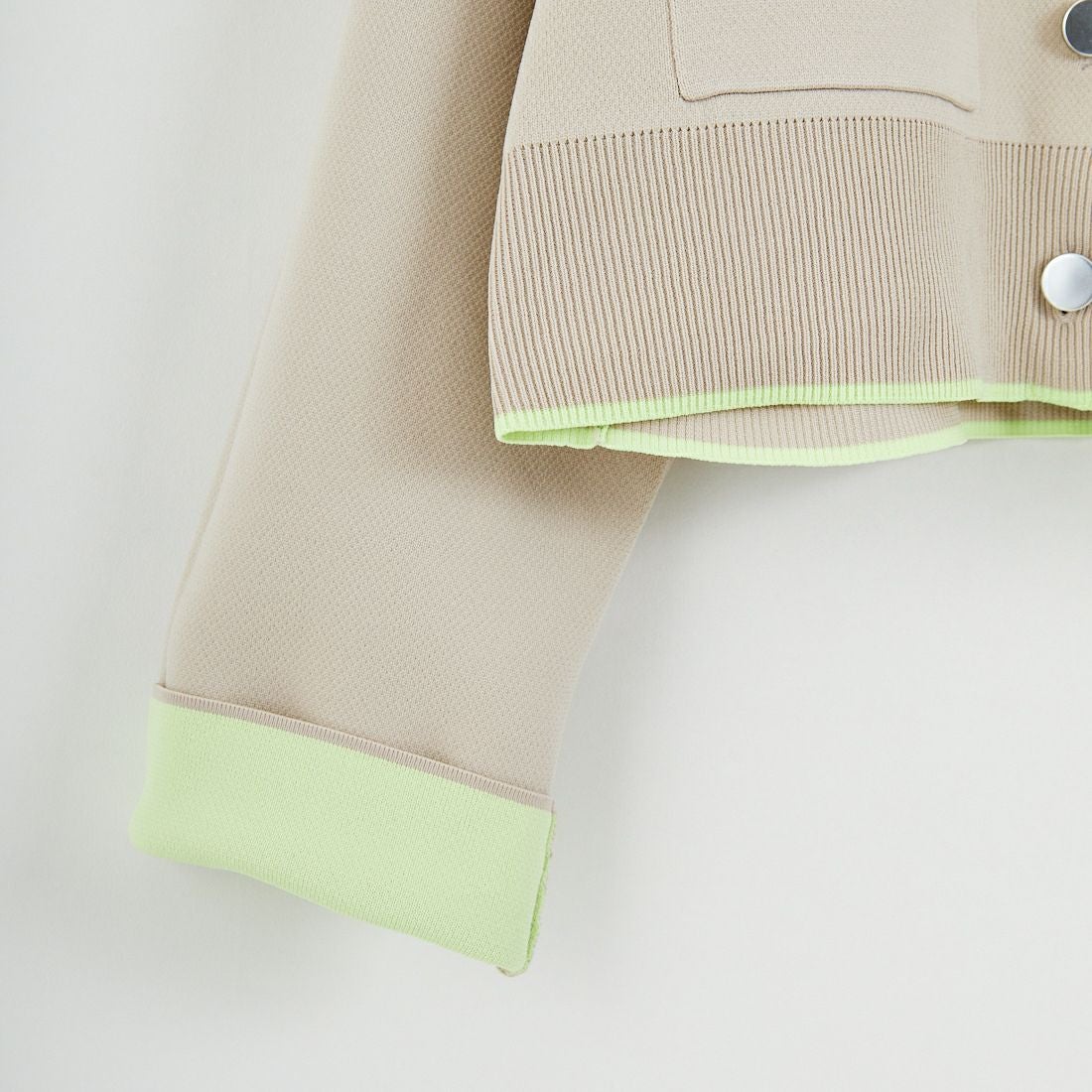 Maison de L'allure [メゾン ドゥ ラリュール] バイカラースポンディッシュニットカーディガン [M25141010] 22 GRG/MNT