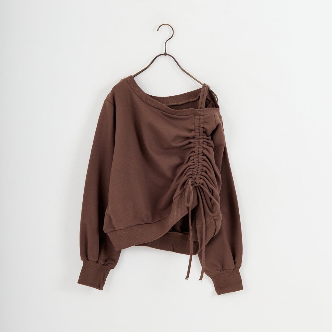 nenom [ネノム] ワンショルダードロストスウェット [NE25142013] 28 BROWN