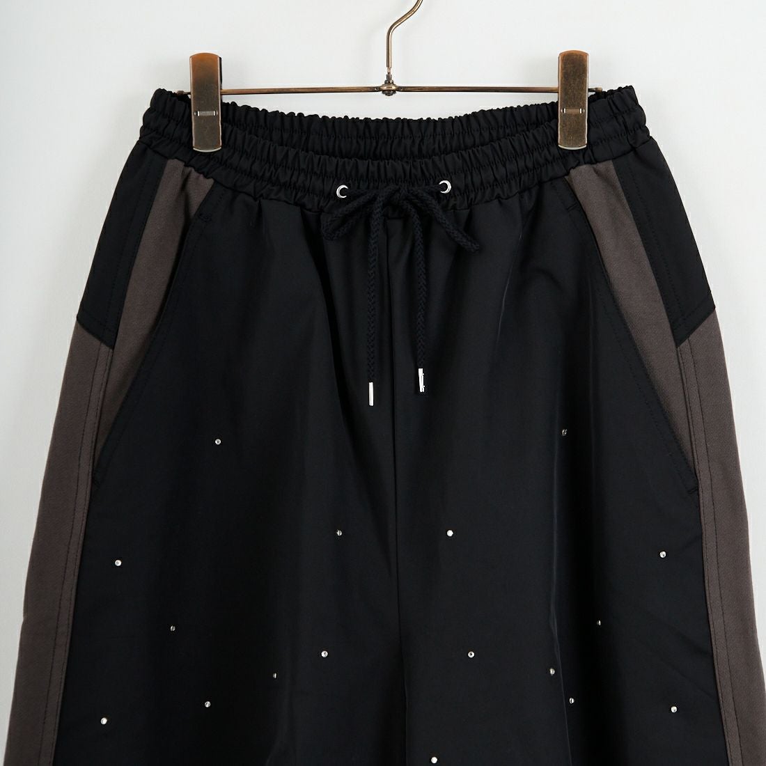 MAISON SPECIAL [メゾンスペシャル] ドッキングラインストーンイージーパンツ [21252465316] BLK