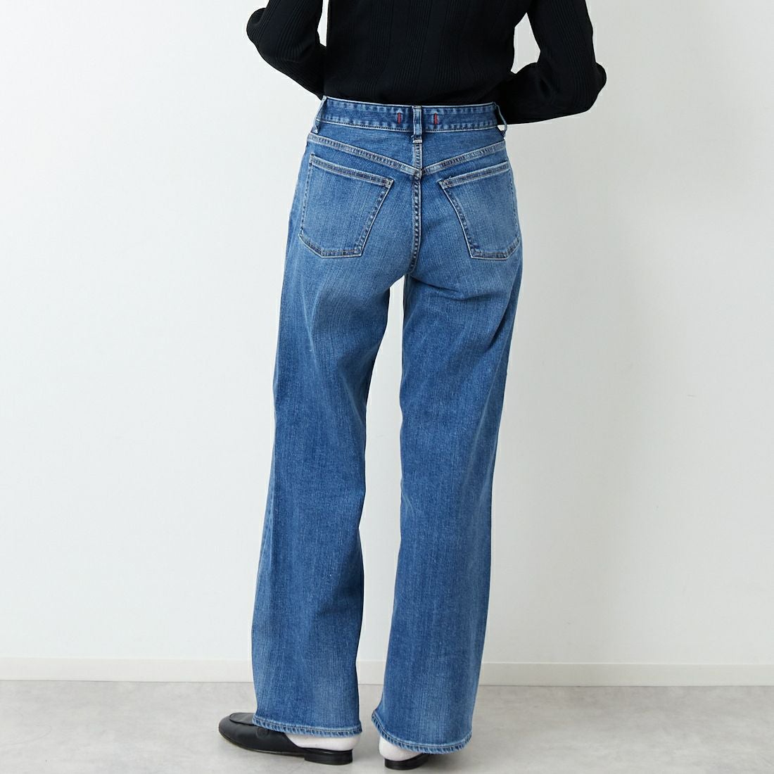 RED CARD TOKYO [レッドカード トーキョー] 35th Anniversary ワイドデニムパンツ [26W10101SMD] A-STN DARK &&モデル身長：162cm 着用サイズ：23&&