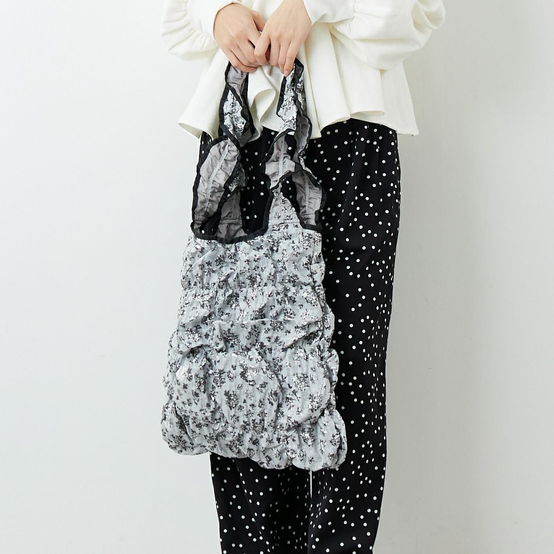 Casselini [キャセリーニ] スクエアギャザートートバッグ [254-110508] ｼﾙﾊﾞｰ