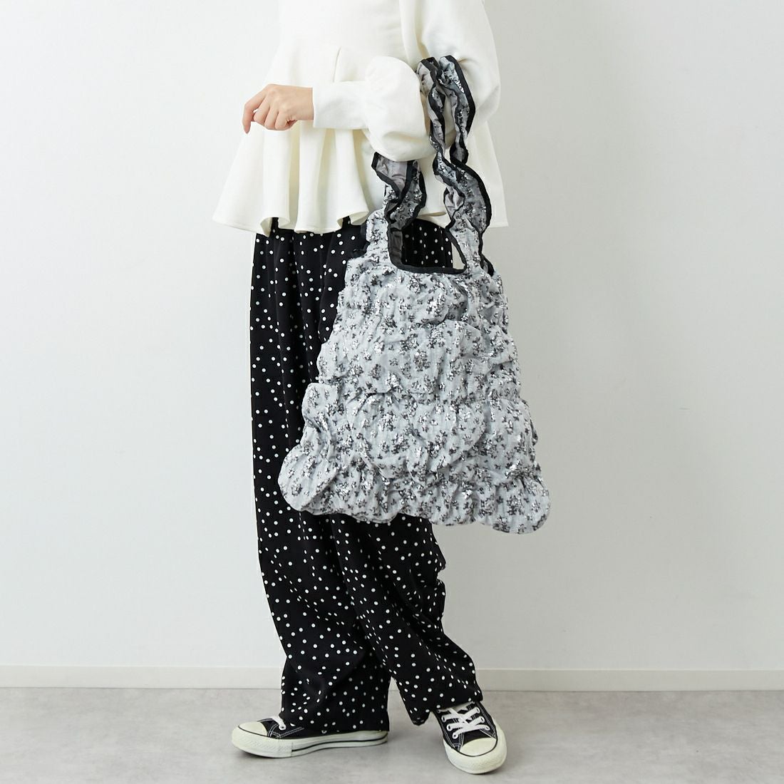 Casselini [キャセリーニ] スクエアギャザートートバッグ [254-110508] ｼﾙﾊﾞｰ