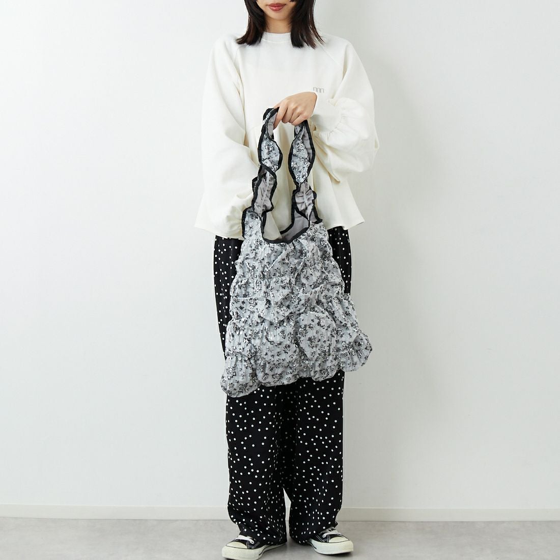 Casselini [キャセリーニ] スクエアギャザートートバッグ [254-110508] ｼﾙﾊﾞｰ