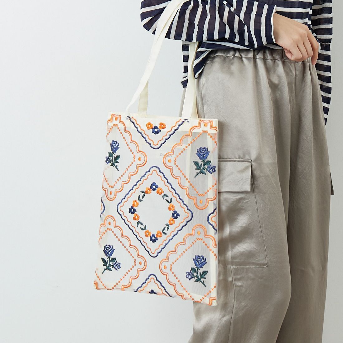 Casselini [キャセリーニ] チュール刺繍トートバッグ [254-111505