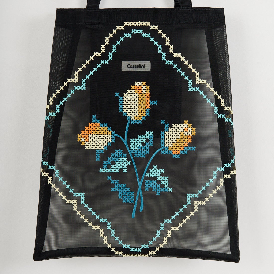 Casselini [キャセリーニ] チュール刺繍トートバッグ [254-111505] ﾌﾞﾗｯｸ