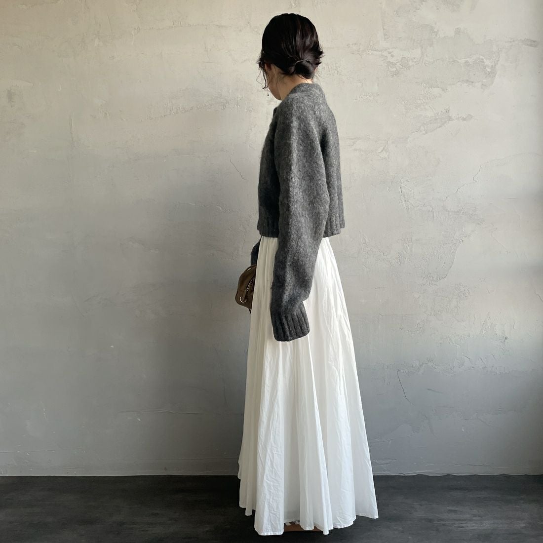 TODAYFUL [トゥデイフル] ブラッシュドニットカーディガン [12520530] C/GRY &&モデル身長：160cm 着用サイズ：F&&