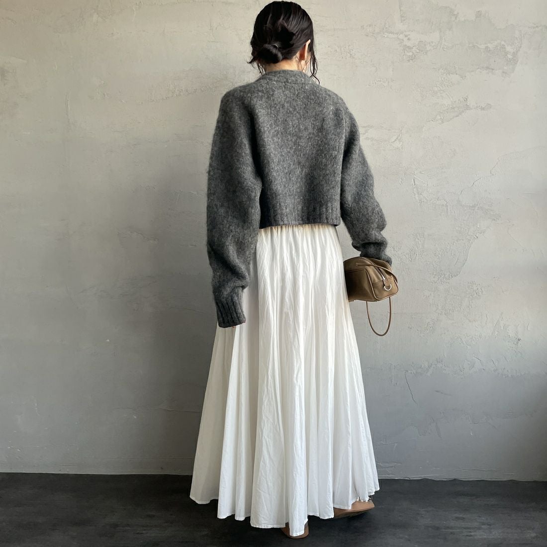 TODAYFUL [トゥデイフル] ブラッシュドニットカーディガン [12520530] C/GRY &&モデル身長：160cm 着用サイズ：F&&