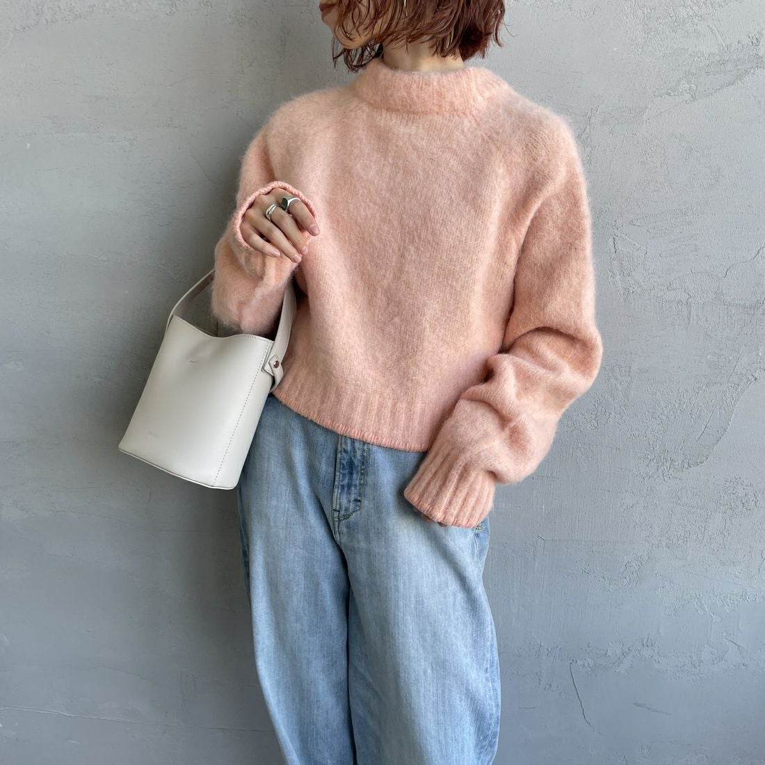 TODAYFUL [トゥデイフル] ブラッシュドニットカーディガン [12520530] P/BEG &&モデル身長：158cm 着用サイズ：F&&