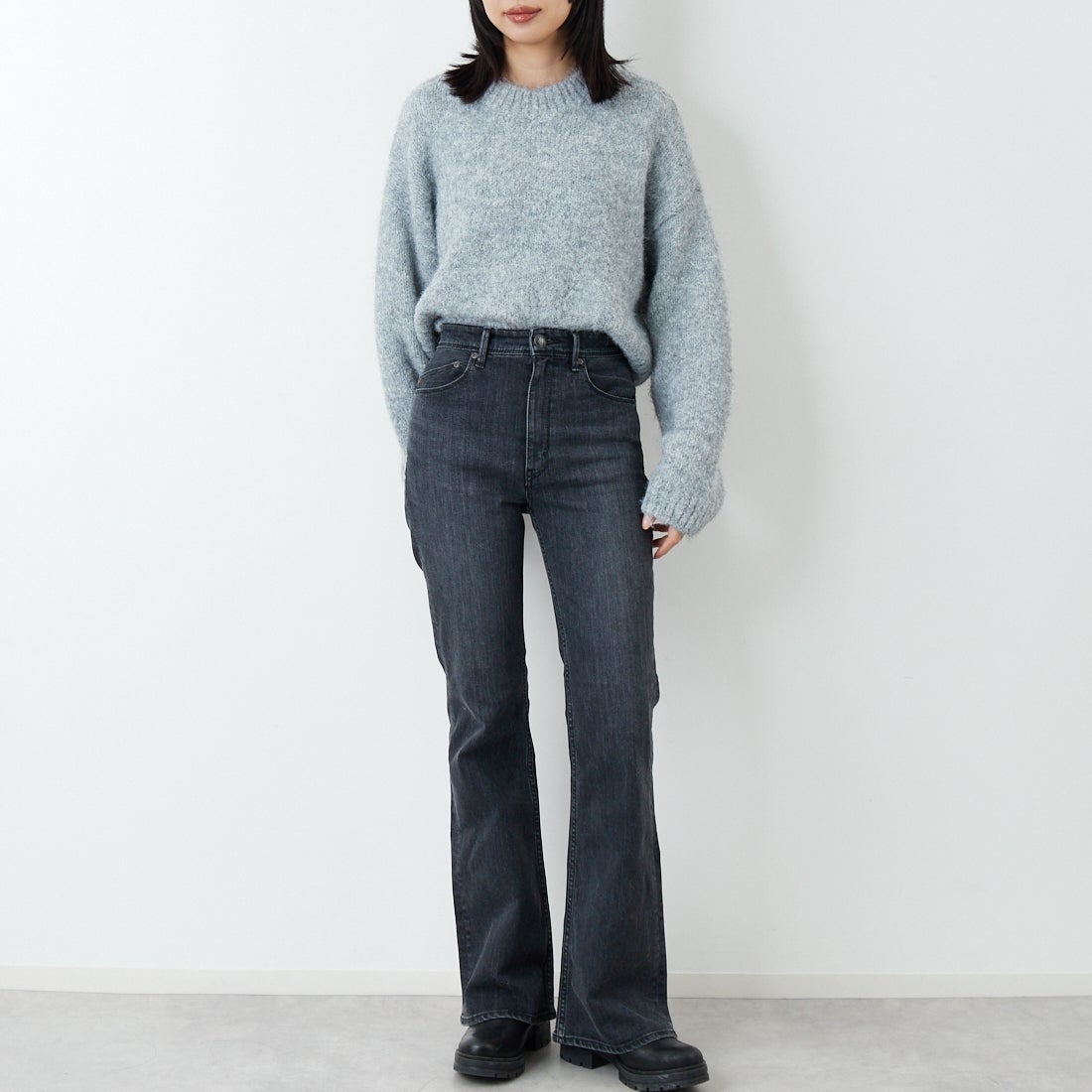 YANUK [ヤヌーク] ブーツカット [57153349] UBK &&モデル身長：162cm 着用サイズ：24&&