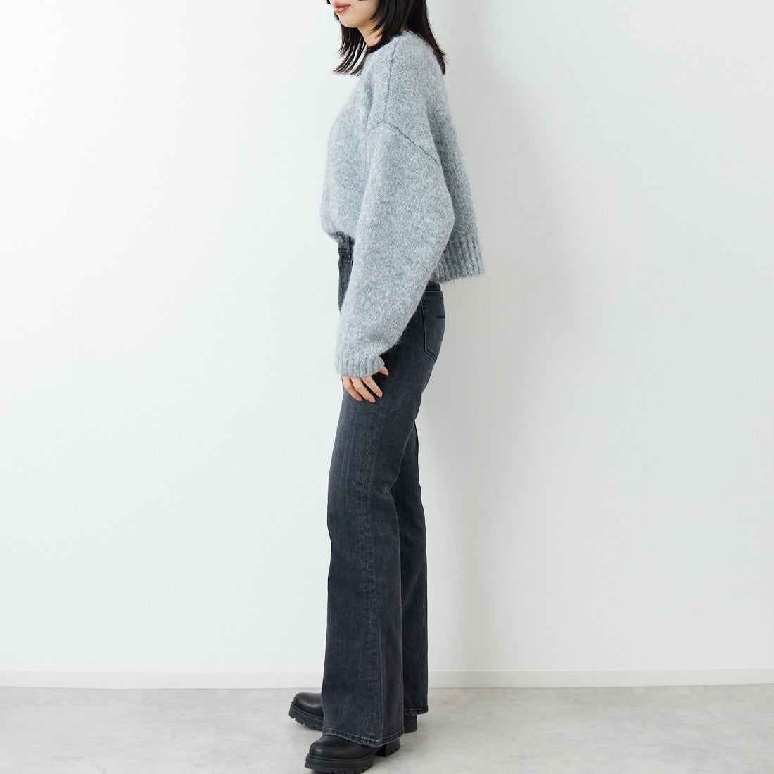 YANUK [ヤヌーク] ブーツカット [57153349] UBK &&モデル身長：162cm 着用サイズ：24&&