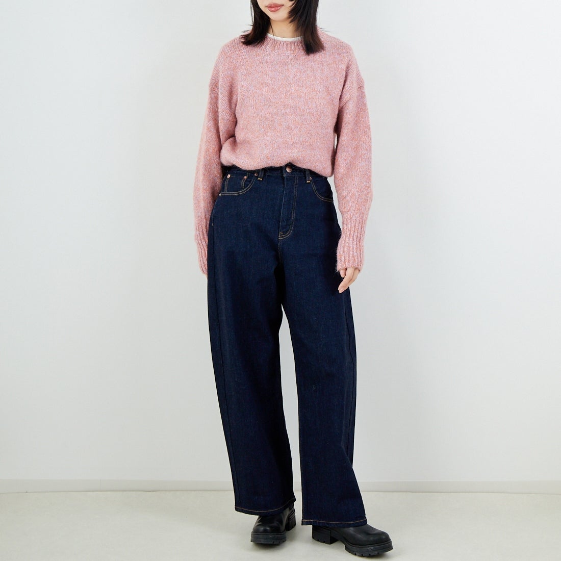 RED CARD TOKYO [レッドカード トーキョー] Montana カーブバギーデニム [12W43701BRN] BALL RINSE &&モデル身長：162cm 着用サイズ：23&&