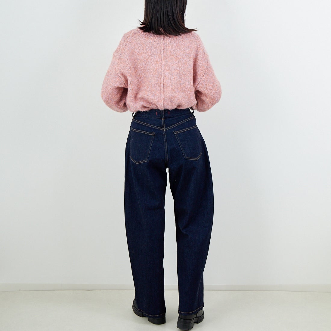 RED CARD TOKYO [レッドカード トーキョー] Montana カーブバギーデニム [12W43701BRN] BALL RINSE &&モデル身長：162cm 着用サイズ：23&&