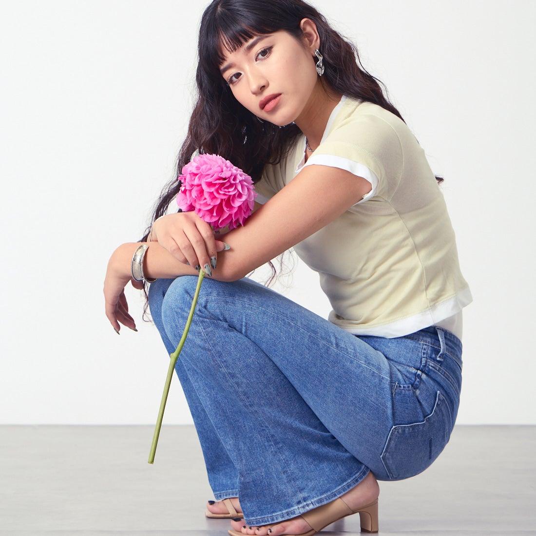 YANUK [ヤヌーク] ブーツカット [57153341] FLB &&モデル身長：162cm 着用サイズ：25&&