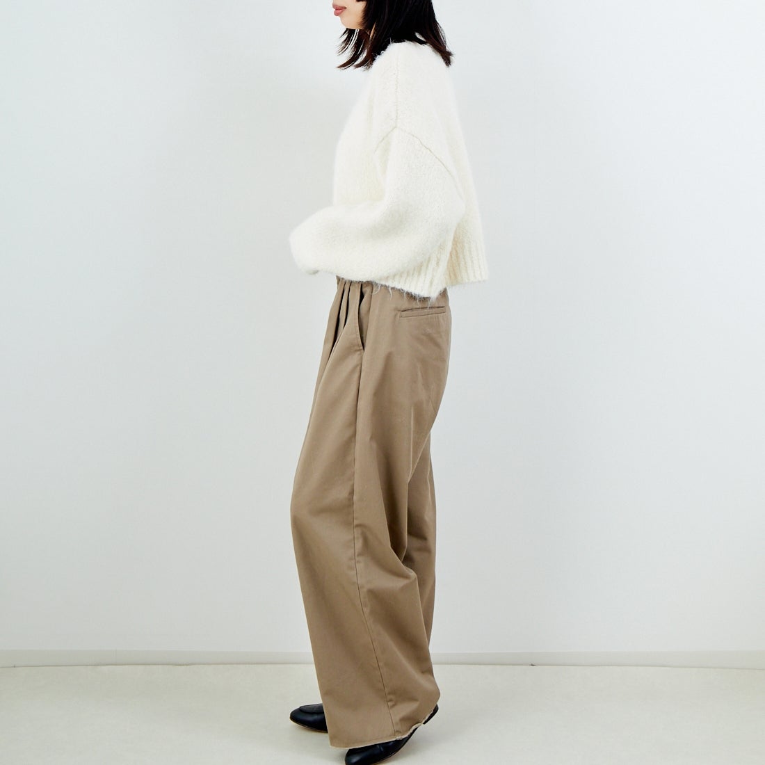 Jeans Factory Clothes [ジーンズファクトリークローズ] 3G ファーストレッチプルオーバー [11256537] 031 ｵﾌ &&モデル身長：162cm 着用サイズ：F&&