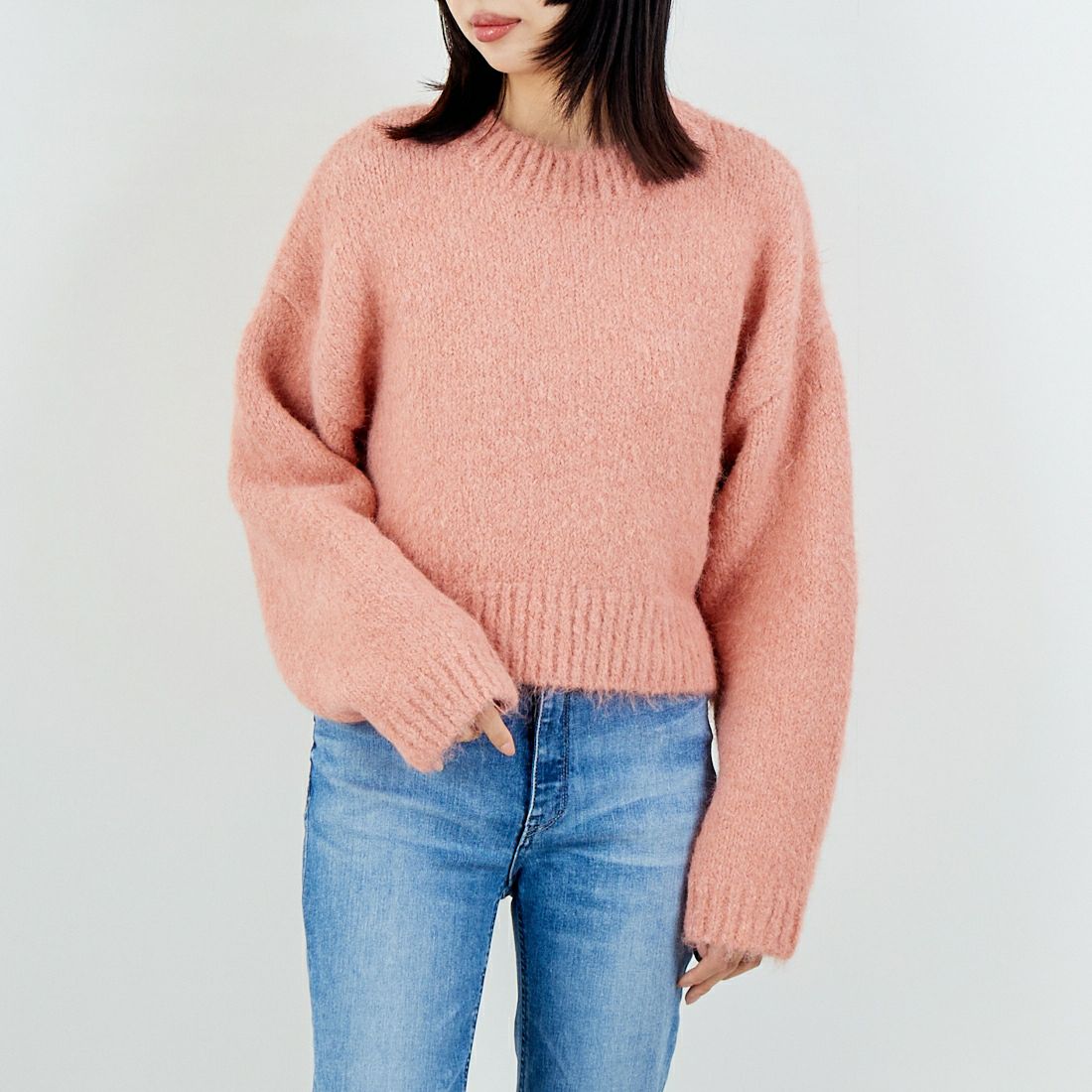 Jeans Factory Clothes [ジーンズファクトリークローズ] 3G ファーストレッチプルオーバー [11256537] 022 ｺｰﾗﾙﾋﾟ &&モデル身長：162cm 着用サイズ：F&&