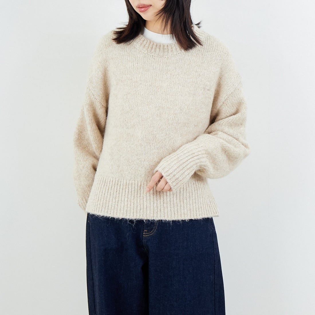033 ﾍﾞｰｼﾞｭ&&モデル身長：162cm 着用サイズ：F&&
