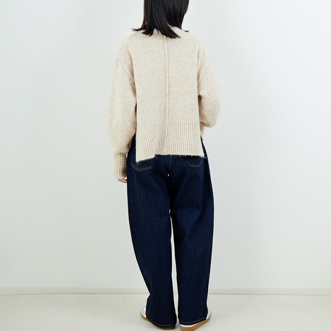 Jeans Factory Clothes [ジーンズファクトリークローズ] 5G ミックスファンシー天竺プルオーバー [11256552] 033 ﾍﾞｰｼﾞｭ &&モデル身長：162cm 着用サイズ：F&&