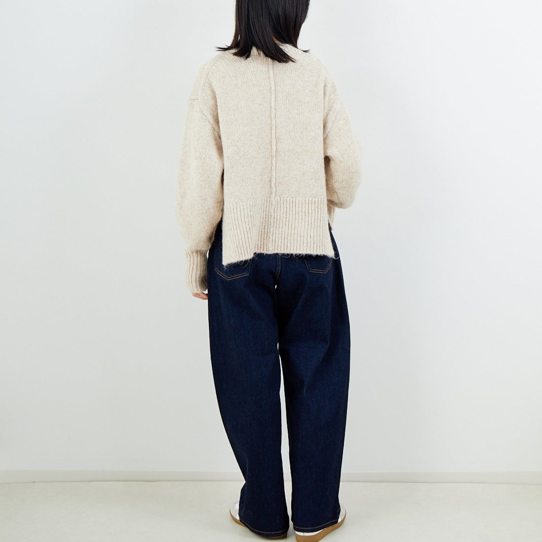 Jeans Factory Clothes [ジーンズファクトリークローズ] 5G ミックスファンシー天竺プルオーバー [11256552] 033 ﾍﾞｰｼﾞｭ &&モデル身長：162cm 着用サイズ：F&&