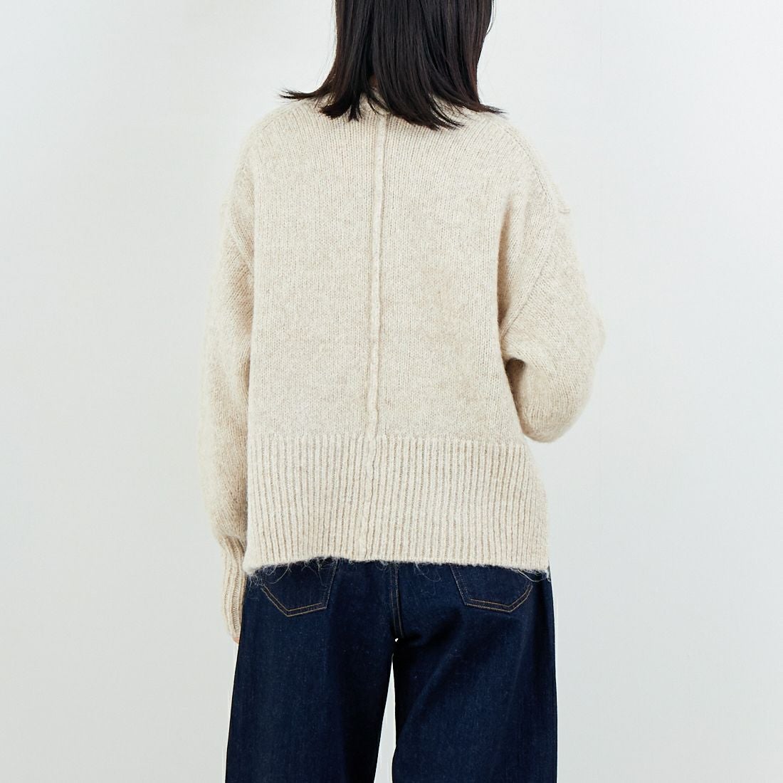 Jeans Factory Clothes [ジーンズファクトリークローズ] 5G ミックスファンシー天竺プルオーバー [11256552] 033 ﾍﾞｰｼﾞｭ &&モデル身長：162cm 着用サイズ：F&&