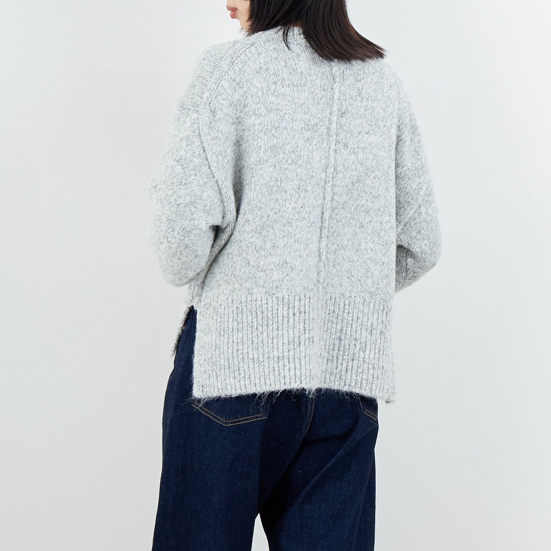 Jeans Factory Clothes [ジーンズファクトリークローズ] 5G ミックスファンシー天竺プルオーバー [11256552] 001 ﾗｲﾄｸﾞﾚ &&モデル身長：162cm 着用サイズ：F&&