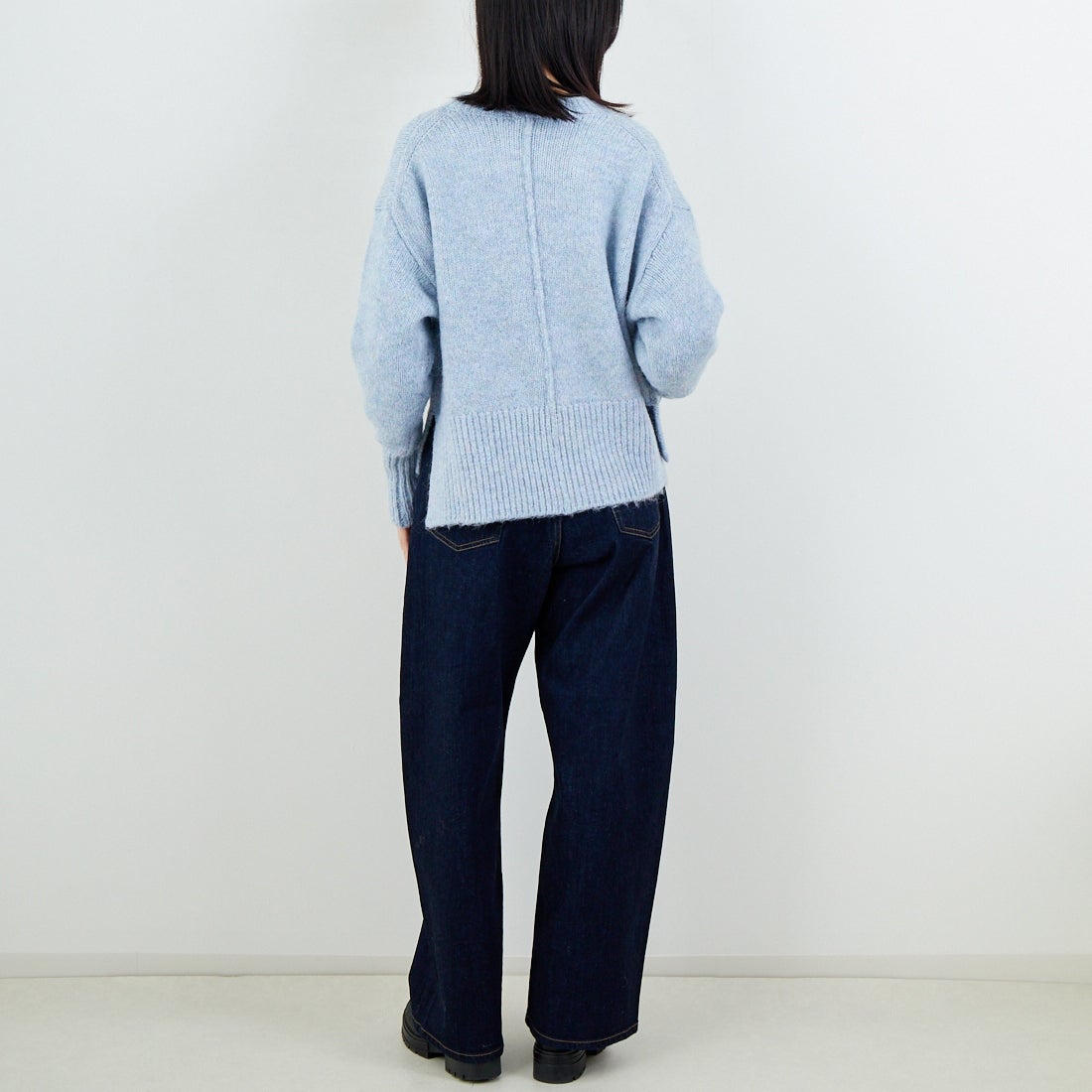 Jeans Factory Clothes [ジーンズファクトリークローズ] 5G ミックスファンシー天竺プルオーバー [11256552] 072 ﾍﾟｰﾙﾌﾞ &&モデル身長：162cm 着用サイズ：F&&
