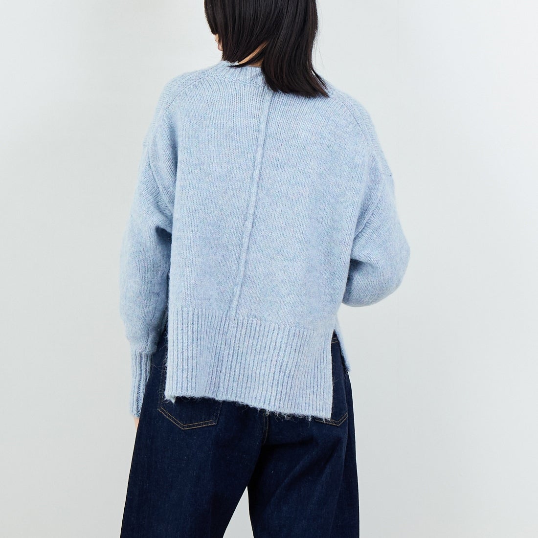 Jeans Factory Clothes [ジーンズファクトリークローズ] 5G ミックスファンシー天竺プルオーバー [11256552] 072 ﾍﾟｰﾙﾌﾞ &&モデル身長：162cm 着用サイズ：F&&
