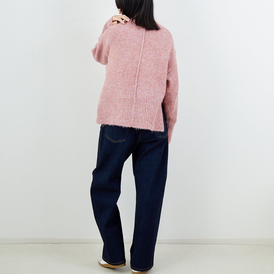 Jeans Factory Clothes [ジーンズファクトリークローズ] 5G ミックスファンシー天竺プルオーバー [11256552] 023 ﾗｲﾄｵﾚﾝ &&モデル身長：162cm 着用サイズ：F&&