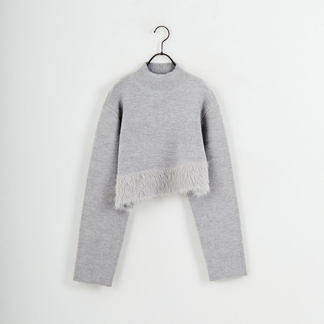 &g'aime [アンジェム] シャギー切替ショートニット [986-67028] ｸﾞﾚｰ