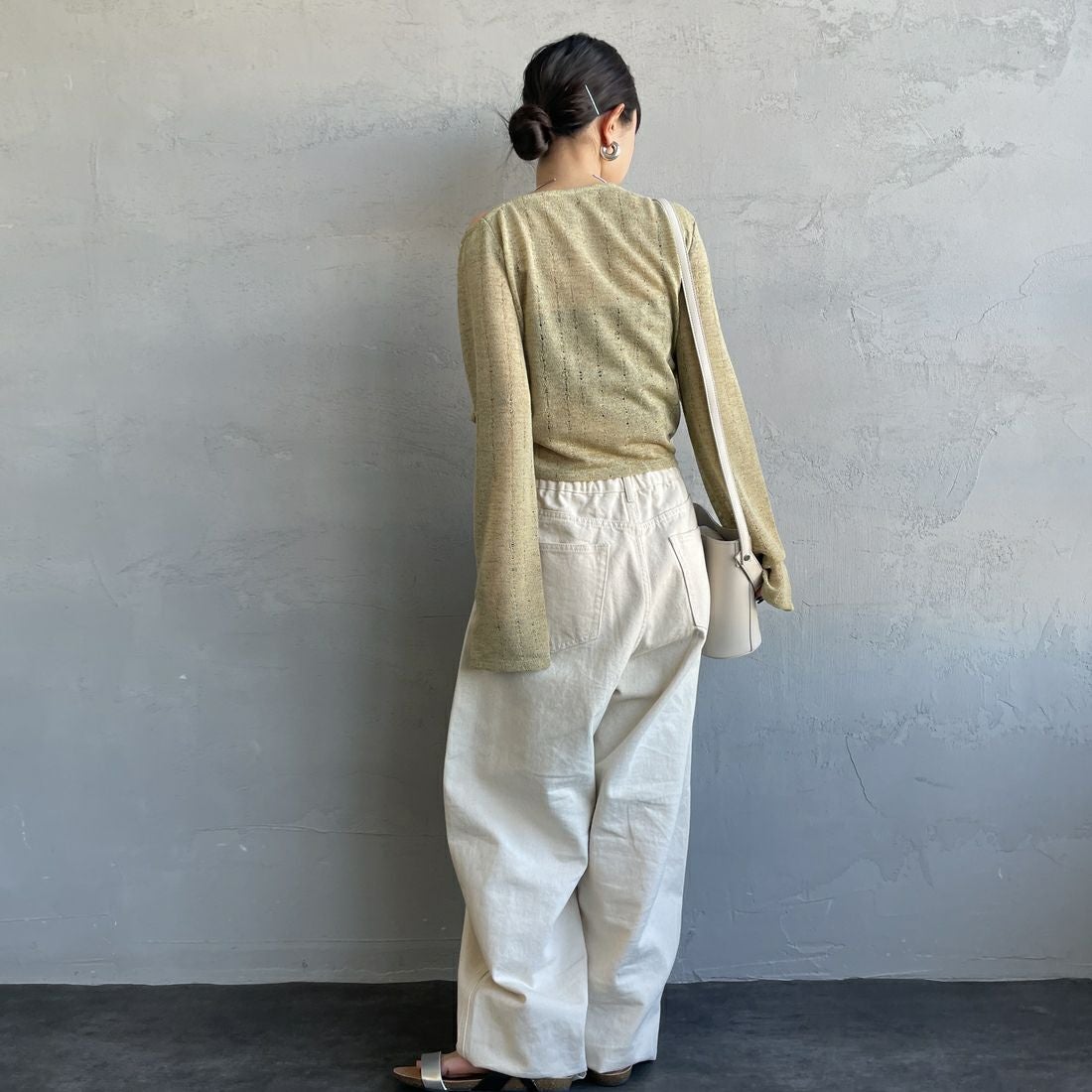 nenom [ネノム] ワンオフショルダー ギャザーリボンTシャツ [NE26312004] 37 MINT &&モデル身長：150cm 着用サイズ：F&&